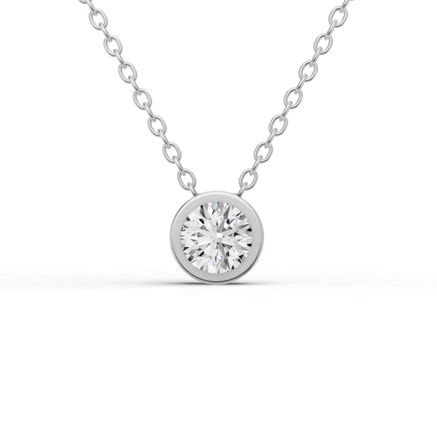 Round Solitaire Pendant Necklace